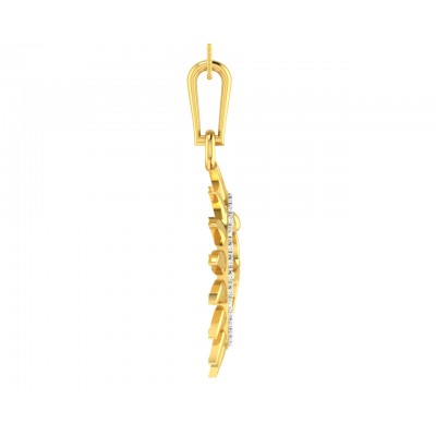 Om diamond pendant in Gold